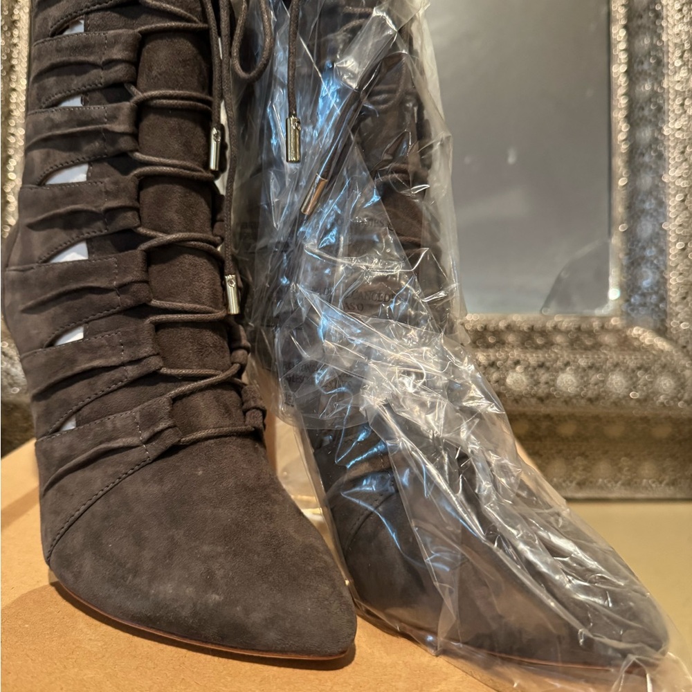 Joie Jelka Suede Lace-Up Booties — Dark Grey — Size 8 — NWT - Picture 3 of 7
